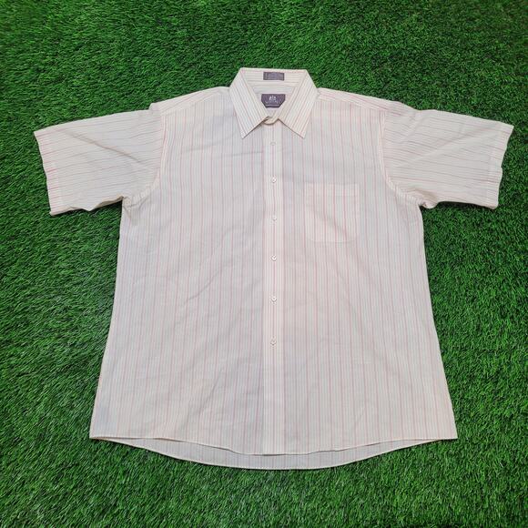 Vintage 80s Stafford Candy Stripe Short Sleeve Shirt Mens XXL Wrinkle Free - Picture 1 of 11